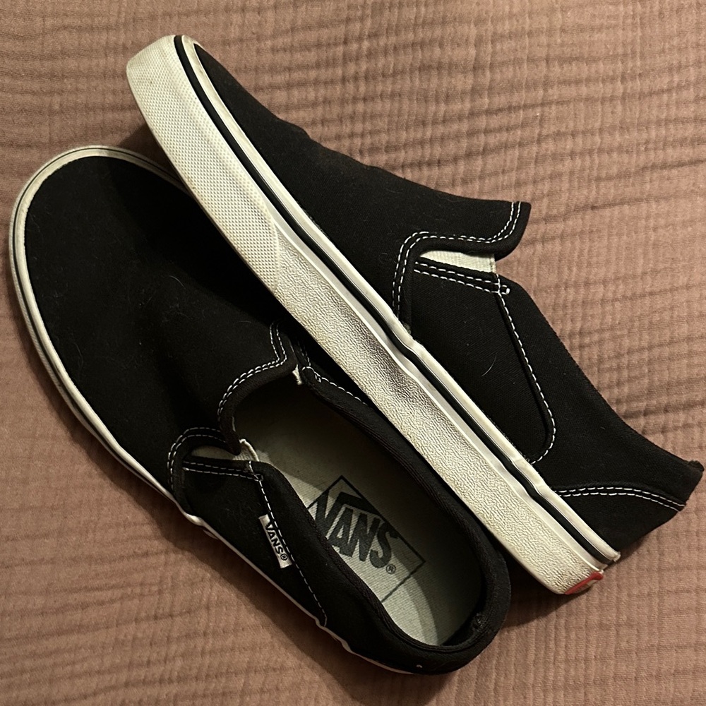 Vans Black Canvas Slip-Ons